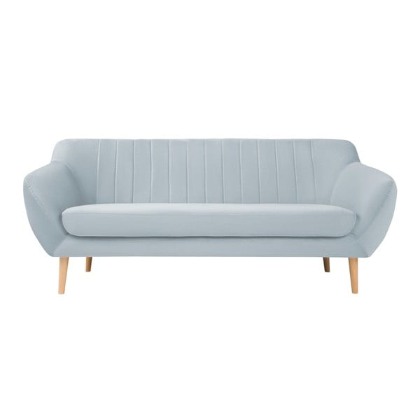 Gaiši zils samta dīvāns Mazzini Sofas Sardaigne, 188 cm