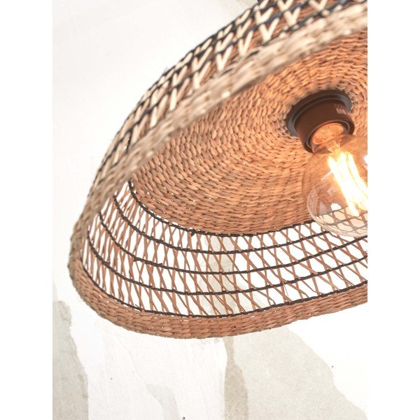 Melna/dabīga toņa griestu lampa ar jūraszāles abažūru ø 45 cm Pantanal – Good&Mojo-image-4