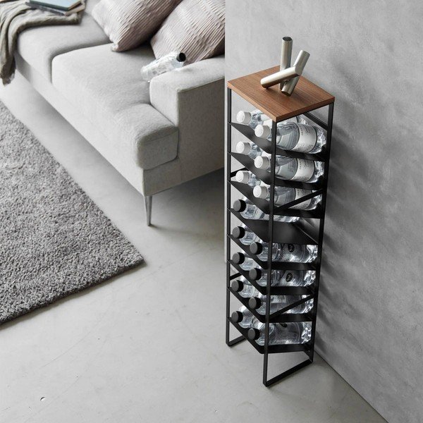 Melns metāla vīna plaukts pudeļu skaits 16 20x88,5x19 cm Tower – YAMAZAKI-image-4