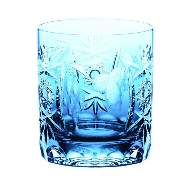 Turkīza zila viskija glāze no kristāla stikla Nachtmann Traube Whisky Tumbler Aquamarine, 250 ml