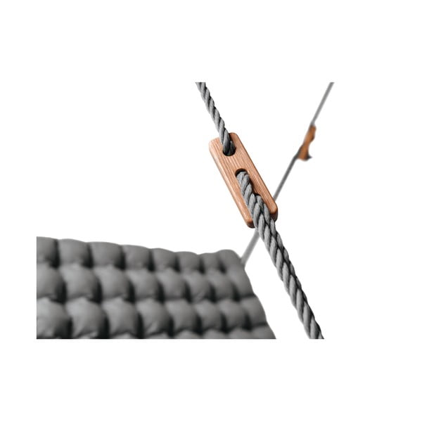 Tumši pelēkas krāsas piekaramas divvietīgas relaksējošās āra masāžas šūpoles Linda Vrňáková Vikos-image-2