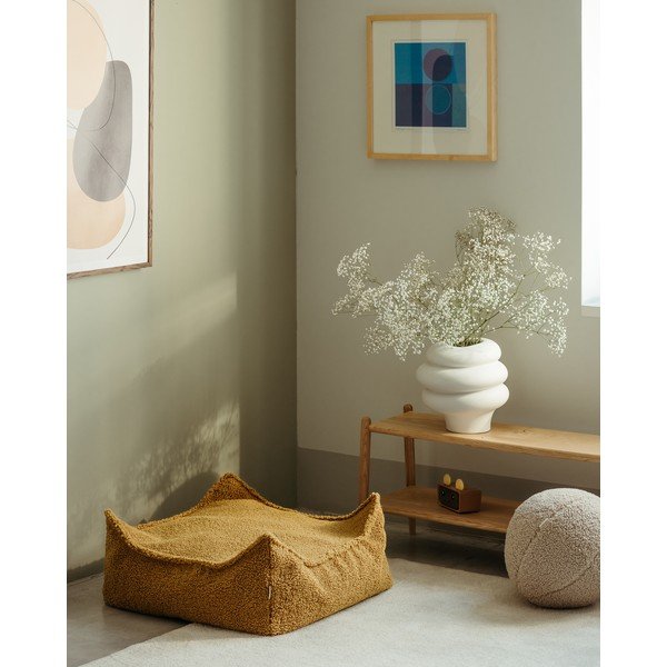 Brūns bērnu sēžammaiss no buklē auduma Square – Wigiwama-image-1