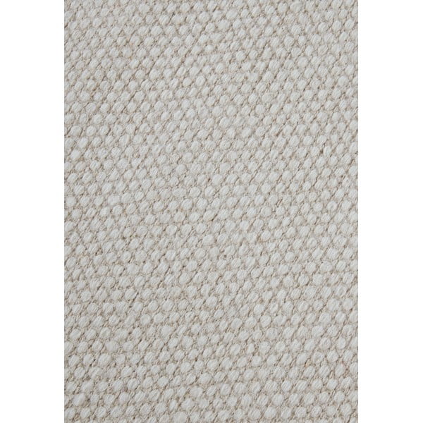 Krēmkrāsas ar rokām darināts celiņa paklājs no vilnas maisījuma 80x200 cm Pradesh Natural White – Elle Decoration-image-4