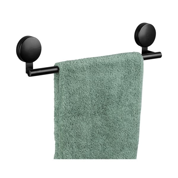 Melns sienas dvieļu turētājs Wenko Static-Loc® Pavia, platums 40 cm-image-1