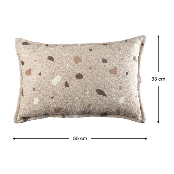 Gaiši brūns bērnu dīvāna spilvens no buklē/šenila auduma Terrazzo Bolster – Wigiwama-image-2