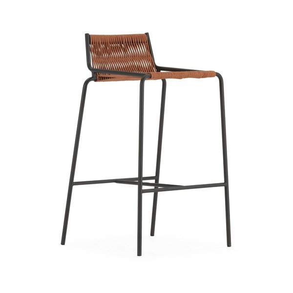 Terakotas oranžs metāla bāra krēsls (sēdekļa augstums 65 cm) Emily – Marckeric