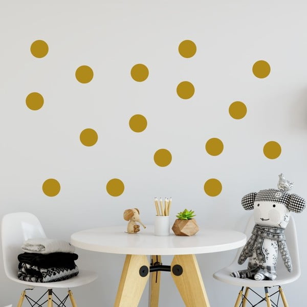 Dzeltenu sienas uzlīmju komplekts North Carolina Scandinavian Home Decors Dot
