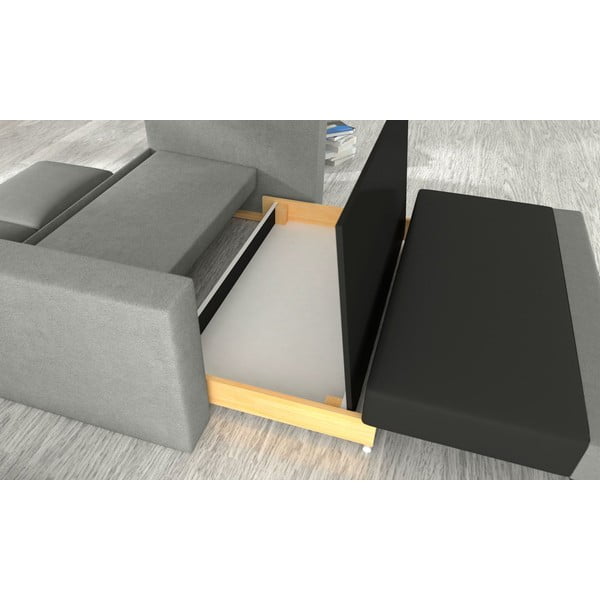 Gaiši pelēks samta salokāms/ar uzglabāšanas vietu dīvāns 151 cm Wave – ELTAP-image-2