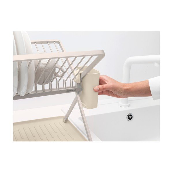Bēšs metāla divu līmeņu trauku žāvētājs 37x33 cm – Brabantia-image-3