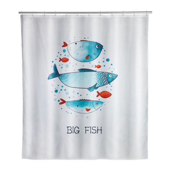 Mazgājams dušas aizkars Wenko Big Fish, 180 x 200 cm