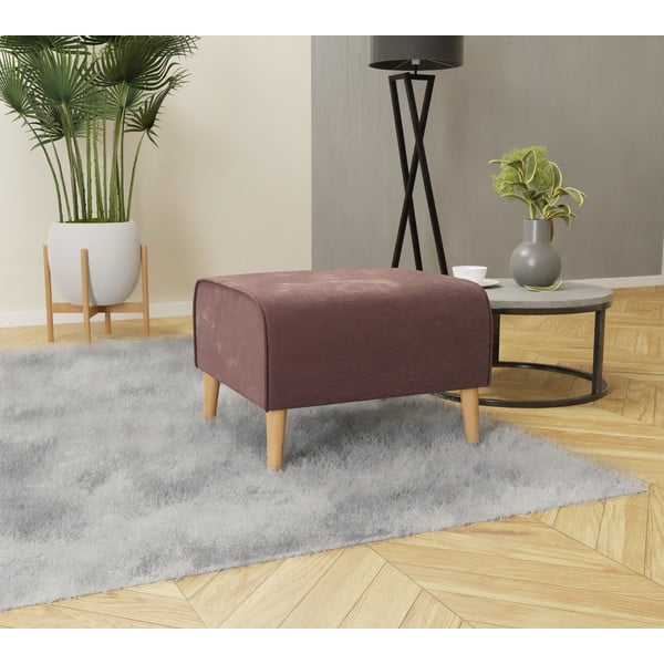 Rozā samta kāju soliņš Carole – Ropez-image-2