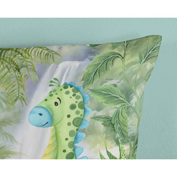 Zaļa vienguļamā kokvilnas bērnu gultas veļa 140x220 cm Dani – Good Morning-image-3