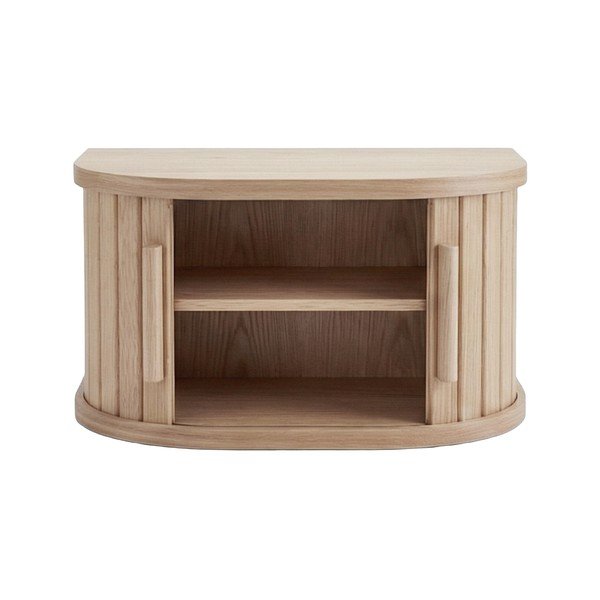 Gaiša dabīga toņa piekarināms/ar plauktiem naktsskapītis ar ozolkoka imitāciju Meta – Unique Furniture-image-2