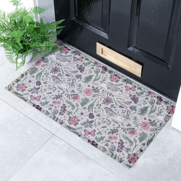 Kājslauķis no PVC 40x70 cm Hare Wildflowers – Artsy Doormats-image-1