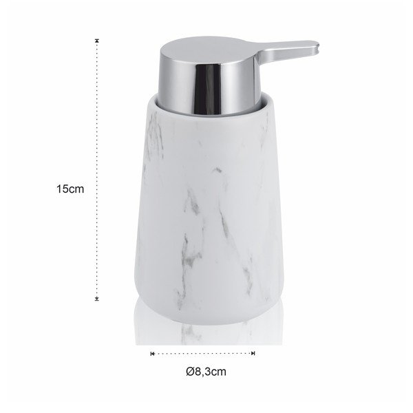 Balts keramikas ziepju dozators 200 ml Marble – Tomasucci-image-1