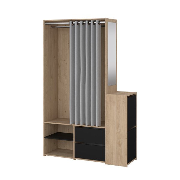 Melna/dabīga toņa priekšnama iekārta ar ozolkoka imitāciju Kit – Tvilum-image-2
