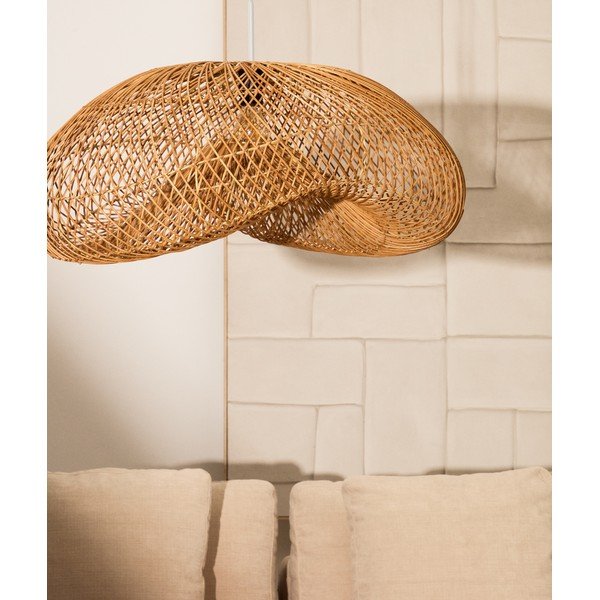 Dabīga toņa rotangpalmas abažūrs 58x85 cm Isora – Kave Home-image-2