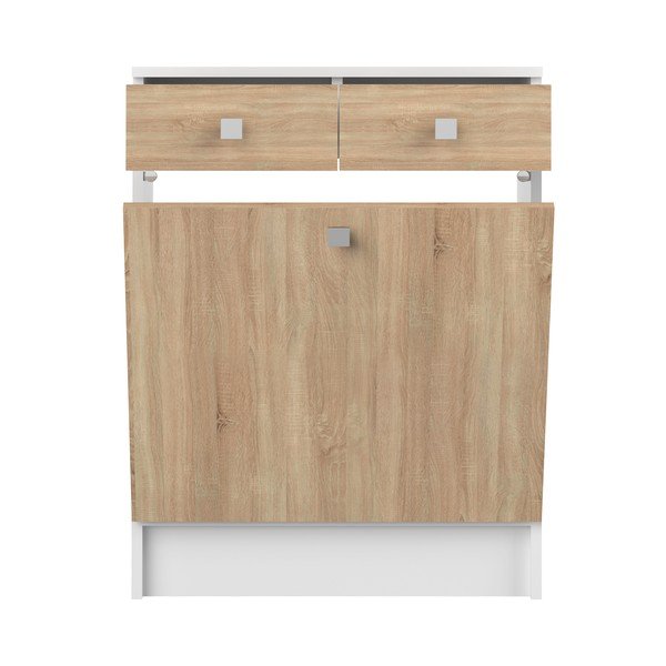 Balts vannasistabas skapītis ozolkoka krāsā 60x82 cm Combi - TemaHome -image-3