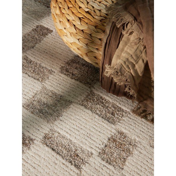 Krēmkrāsas ar rokām darināts vilnas paklājs 200x300 cm Boho 1.0 Structa – Vikosa-image-2