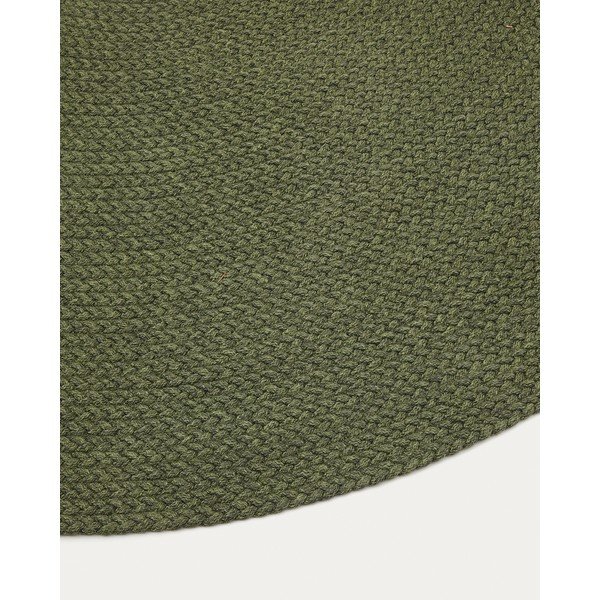 Zaļš apaļš iekštelpu un āra paklājs no pārstrādātas šķiedras ø 150 cm Despas – Kave Home-image-4