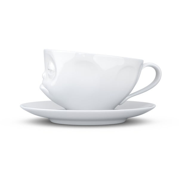 Balta porcelāna krūzīte ar apakštasīti 58products Cranky-image-2