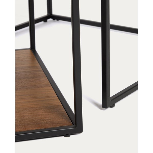 Brūni žurnālgaldiņi ar valrieksta koka imitācijas galda virsmu (2 gab.) 50x100 cm Yoana – Kave Home-image-3