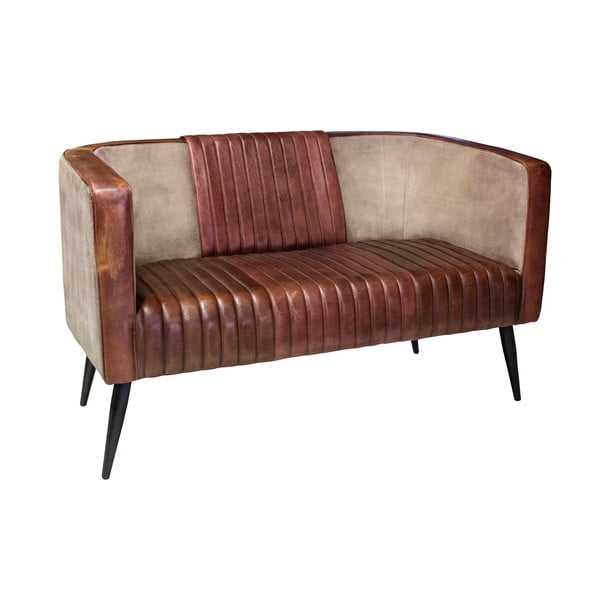 Brūns ādas dīvāns 134 cm – Antic Line
