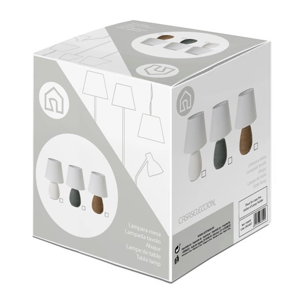 Brūna keramikas galda lampa ar auduma abažūru (augstums 27,5 cm) – Casa Selección-image-4