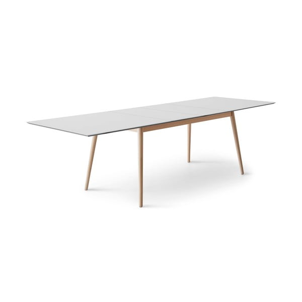 Balts/dabīga toņa izvelkams ēdamgalds ar baltu galda virsmu 100x210 cm Meza – Hammel Furniture-image-1