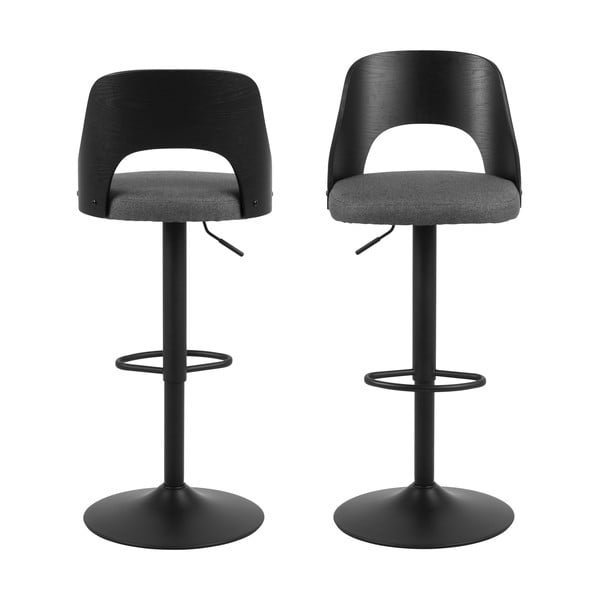 Tumši pelēki bāra krēsli ar regulējamu augstumu (2 gab.) (sēdekļa augstums 84 cm) Lucy – Actona-image-3