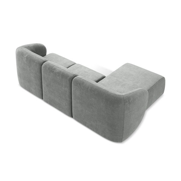 Pelēks stūra dīvāns no šenila auduma (ar kreiso stūri/ar zvilni) Lani – Makamii-image-3