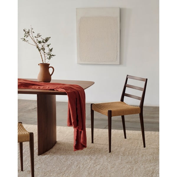 Brūni/dabīga toņa ozola masīvkoka pusdienu krēsli (2 gab.) Analy – Kave Home-image-1