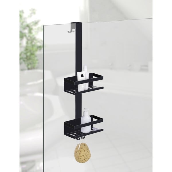 Melns nerūsējošā tērauda piekarināms vannas istabas plaukts Bribano – Wenko-image-1