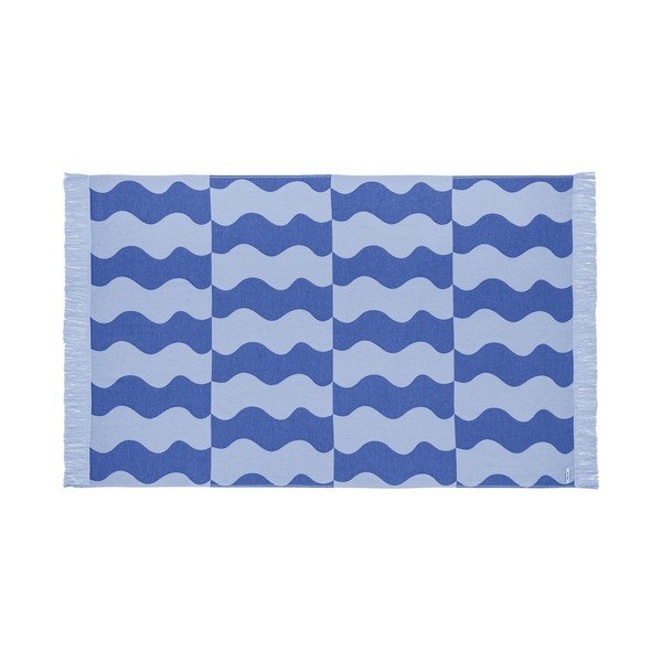 Zils kokvilnas pludmales dvielis 100x160 cm Nugo – noo.ma