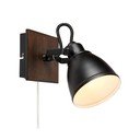 Melna sienas lampa Markslöjd Native, augstums 18,5 cm