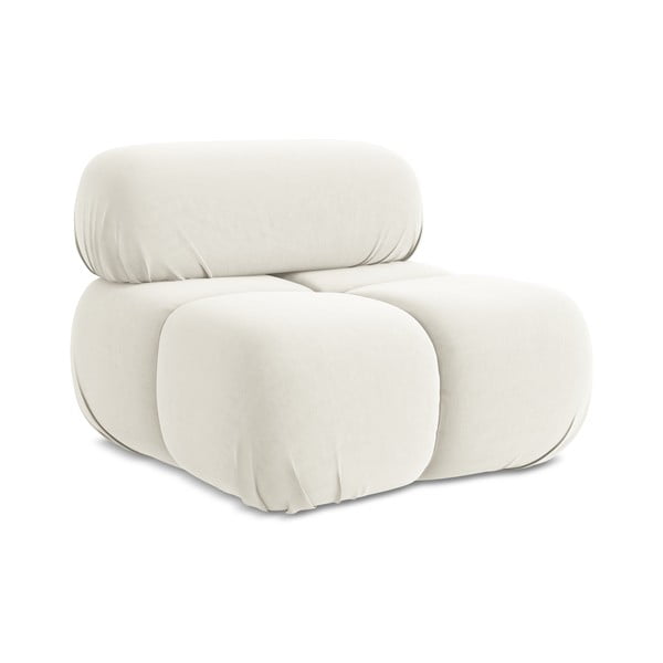 Balta samta modulārā dīvāna daļa Lokua – Makamii-image-1