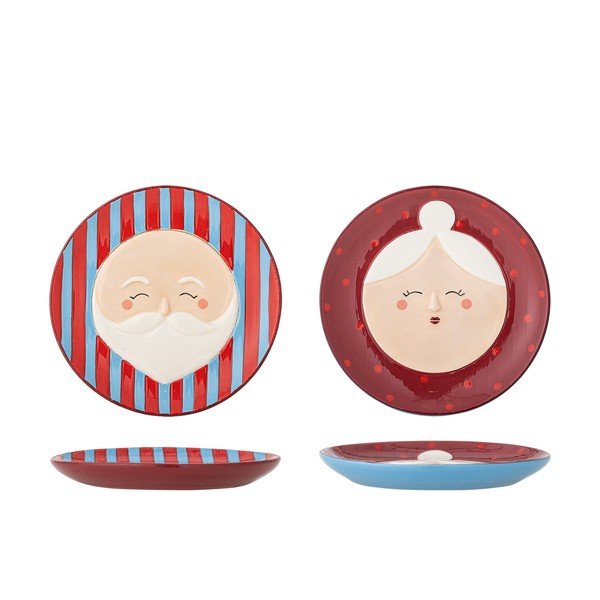 Sarkani deserta akmensmasas šķīvji (2 gab.) ar Ziemassvētku motīvu ø 16 cm Granny – Bloomingville-image-3