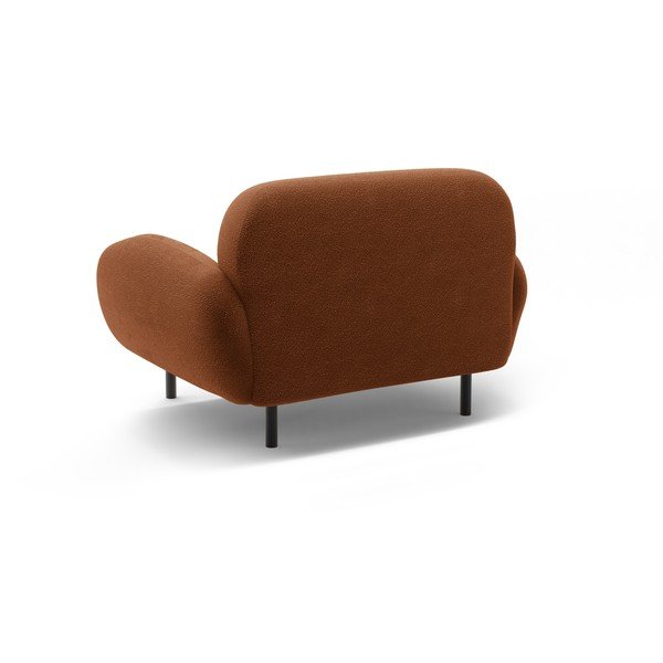 Terakotas oranžs atpūtas krēsls no buklē auduma Poppy – Micadoni -image-2