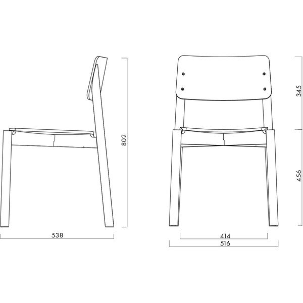 Melns pusdienu krēsls saliekams viens uz otra Wem – noo.ma-image-4