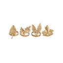 4 salvešu klipšu komplekts zelta krāsā Nkuku Leaf Brass
