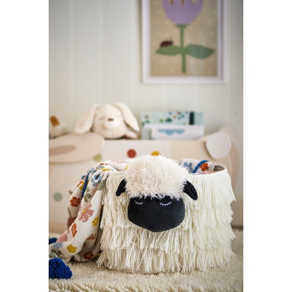 Balts tekstila bērnu rotaļlietu grozs 40x25x30 cm Dolly – Bloomingville Mini-image-1