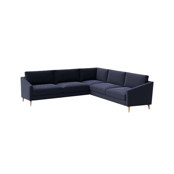 Tumši zils samta stūra dīvāns Karoto – Ame Yens