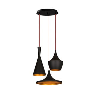Melna griestu lampa ar 3 spuldzēm Opviq lights Elmas