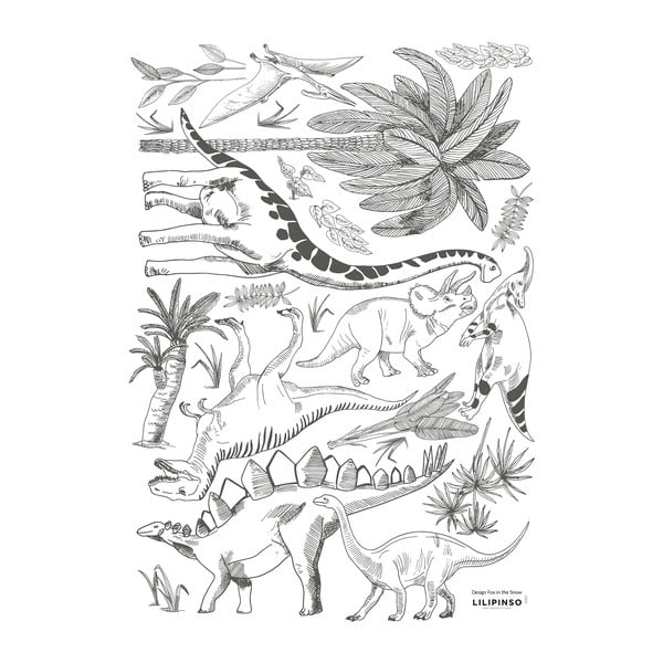 Uzlīmju loksne 30x42 cm Dinosaurs & Plants – Lilipinso