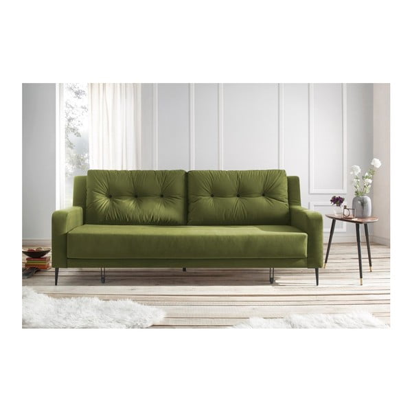Zaļa dīvāns gulta Bobochic Paris Bergen