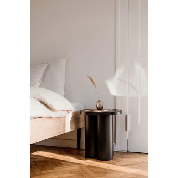 Melna divvietīga gulta no skaidu plāksnēm bez galvgaļa ar redelēm 160x200 cm Streiko – noo.ma-image-4