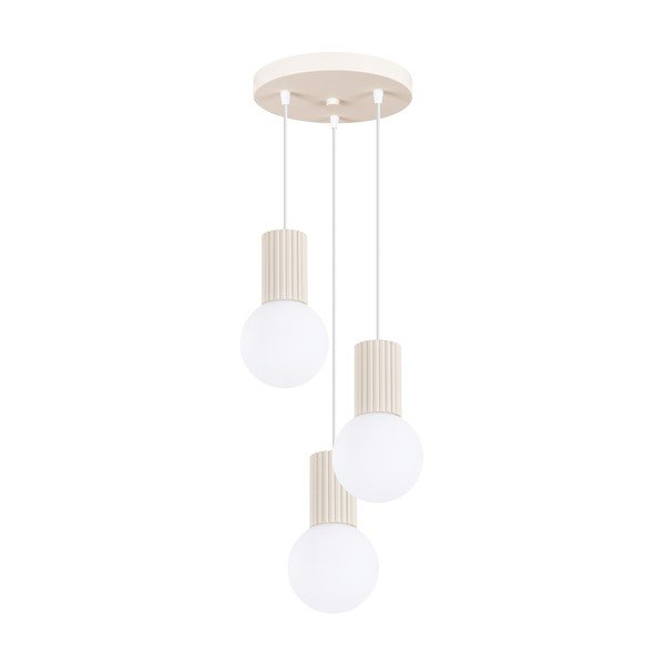 Bēša metāla piekaramā lampa ar stikla abažūru ø 25 cm Orbital – Sollux