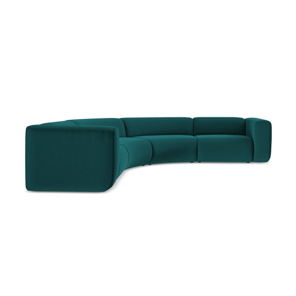 Tirkīzzils samta stūra dīvāns Ekahi – Makamii-image-2