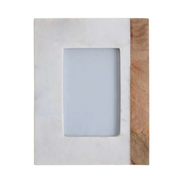 Balts/dabīga toņa akmens foto rāmis 18x23 cm Sena – Premier Housewares-image-2