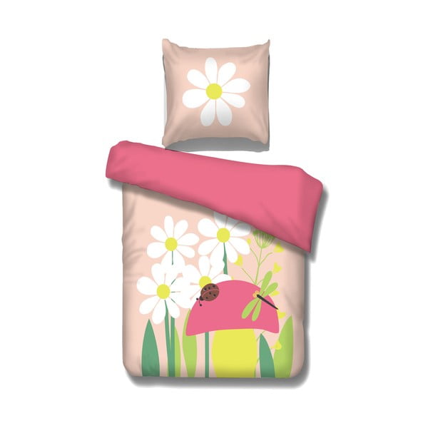 Rozā bērnu gultas veļa Vipack Spring, 29 x 40 cm